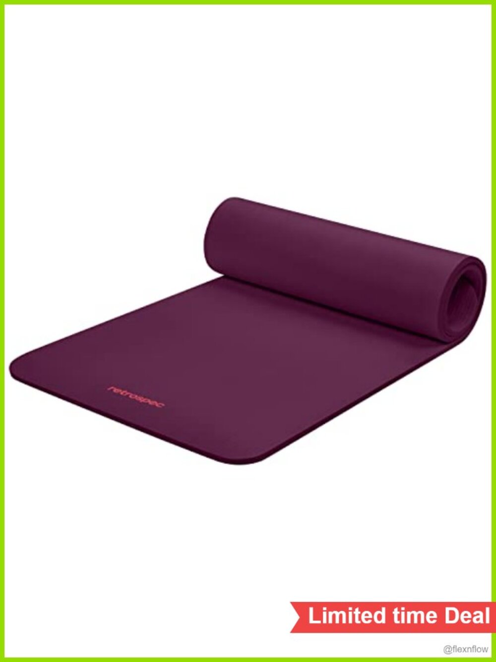 Retrospec Solana Yoga Mat Thick Non-Slip Workout Mat with Strap Exercise